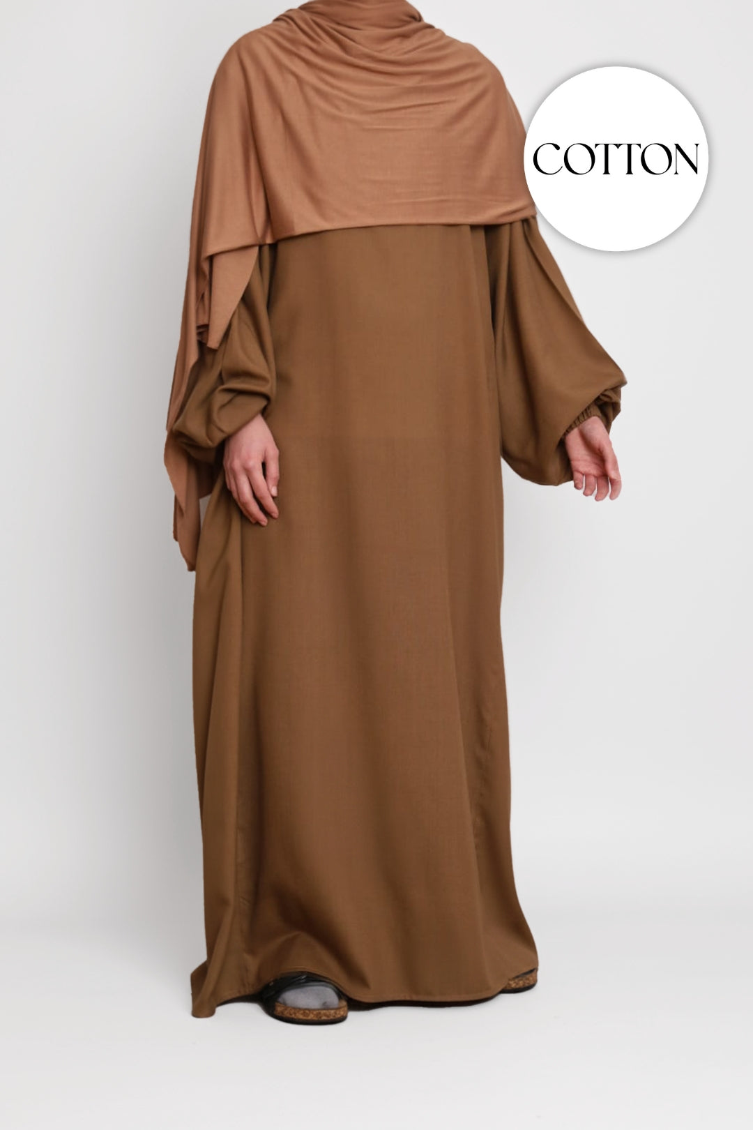100% Cotton Abaya Taupe
