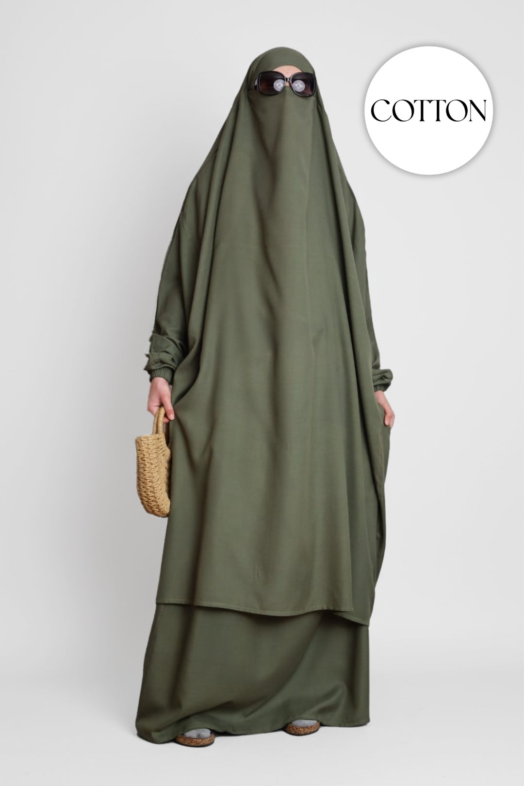 100% Cotton 2 Piece Jilbab Khaki