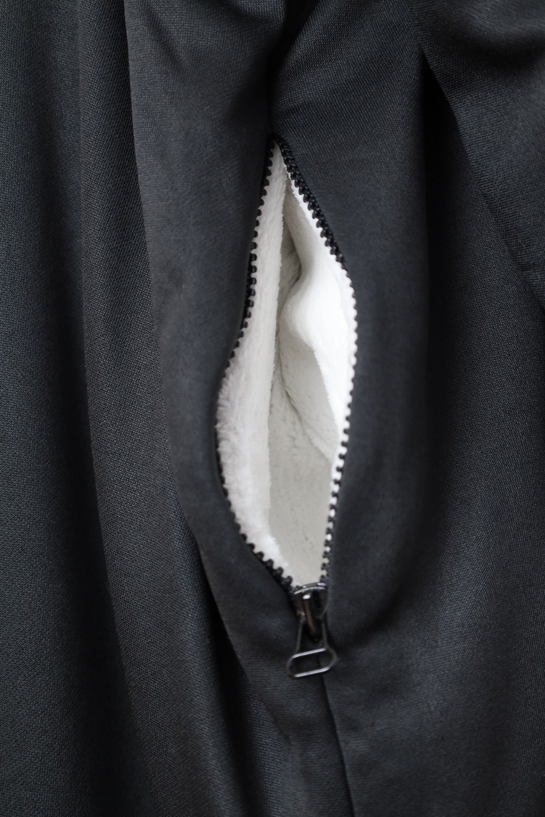 Fur Lined Winter Abaya With Detachable Hood Black