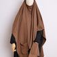 Winter Khimar With Pockets Dark Brown