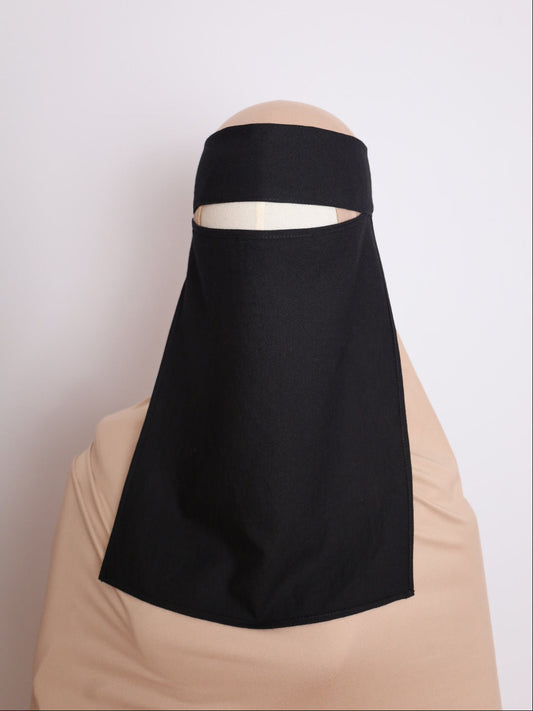 100% Cotton Niqab Black