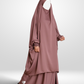 2 piece jilbab in nida fabric. featuring 3 pockets, ruffle wudu friendly sleeves and an integrated niqab. Colour: pinky mocha