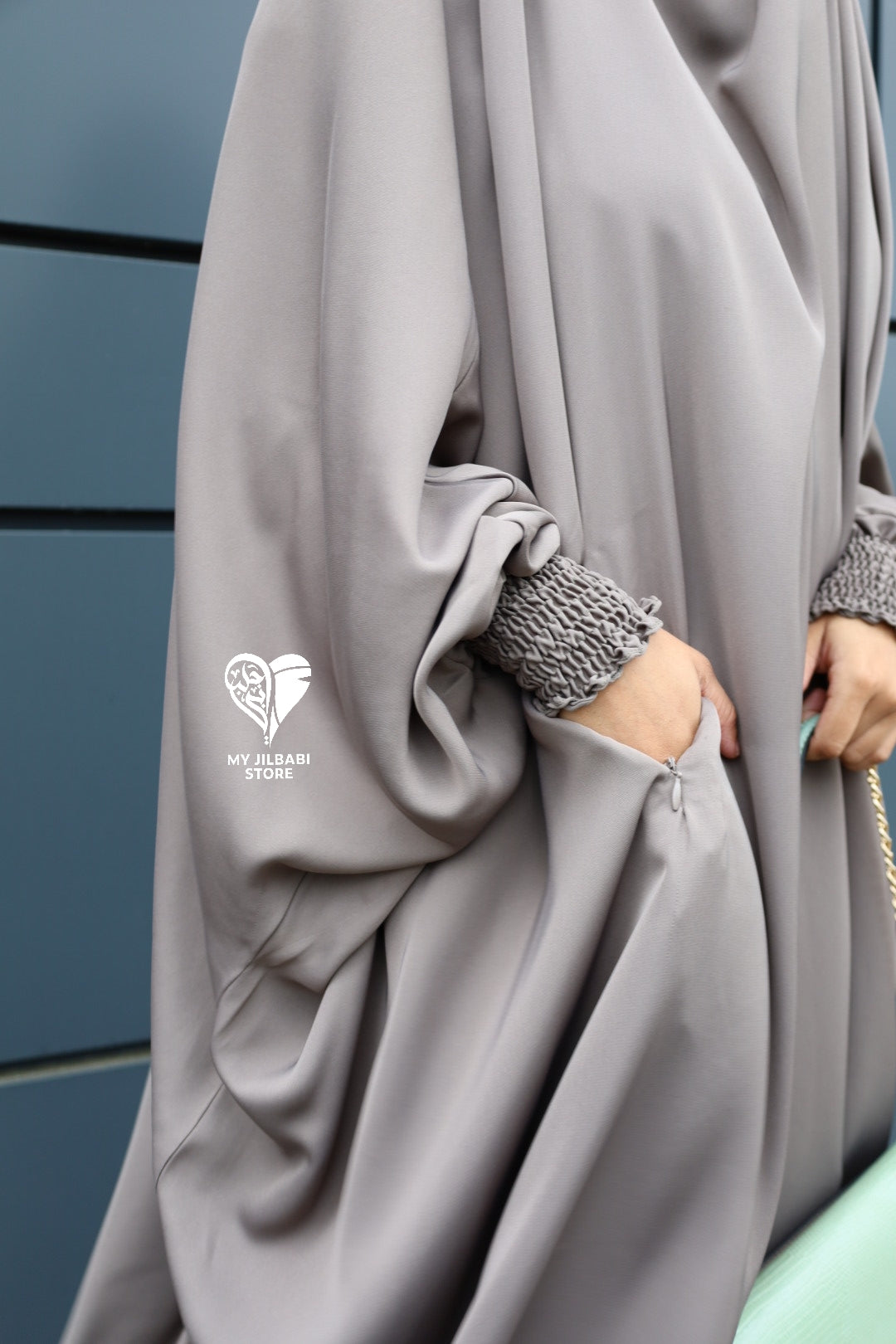 Light Grey Nida - 2 Piece Superluxe Jilbab