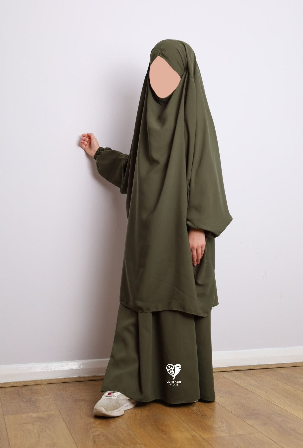 khaki girls 2 piece jilbab