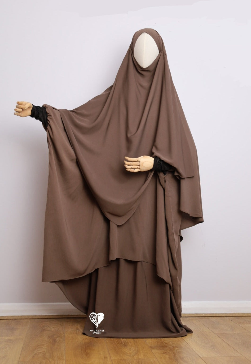 Taupe - 3 Piece Nursing Abaya Set