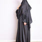 black prayer abaya with attached scarf