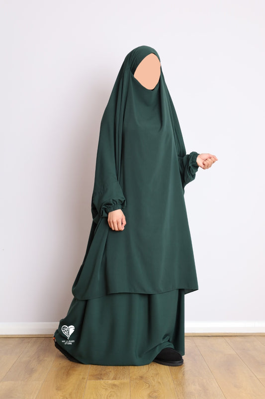 dark green 2 piece jilbab