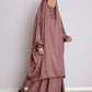 pink 2 piece jilbab with frilly sleeves made in nida fabric