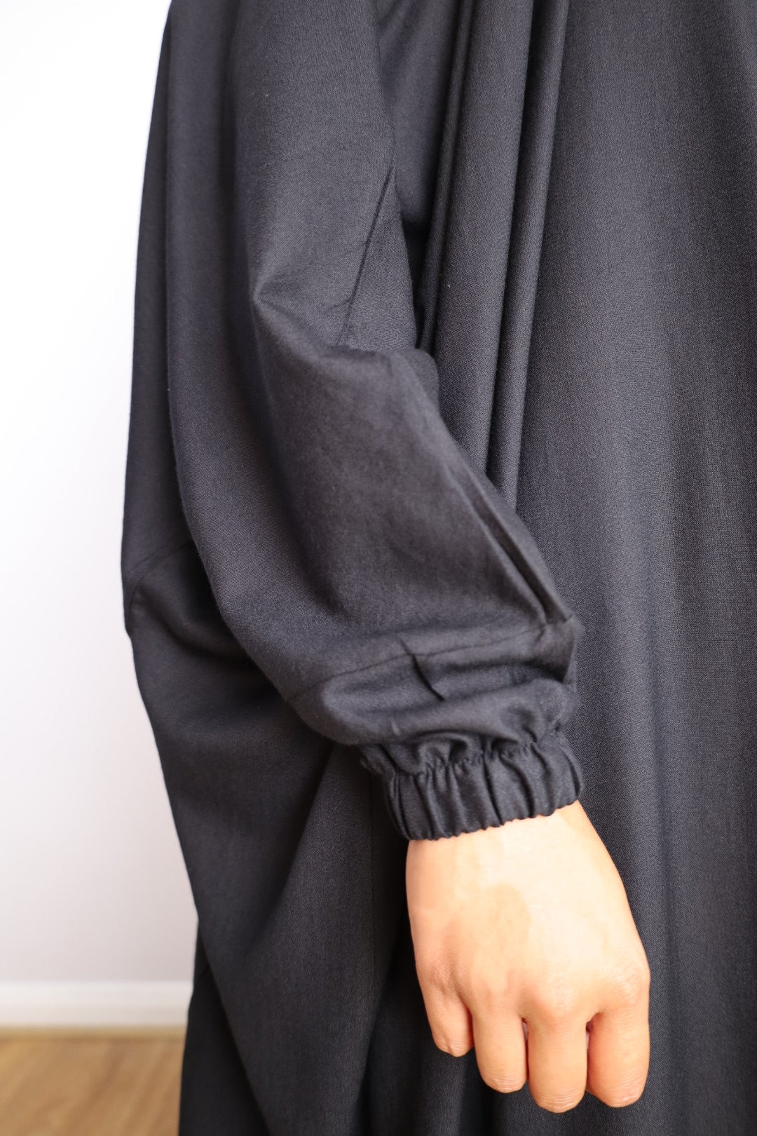 black cotton 2 piece jilbab