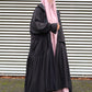 black pleated jilbab jacket