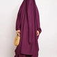 Cotton 2 Piece Jilbab Grape