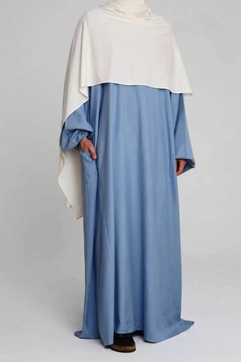 Cotton Abaya Light Blue