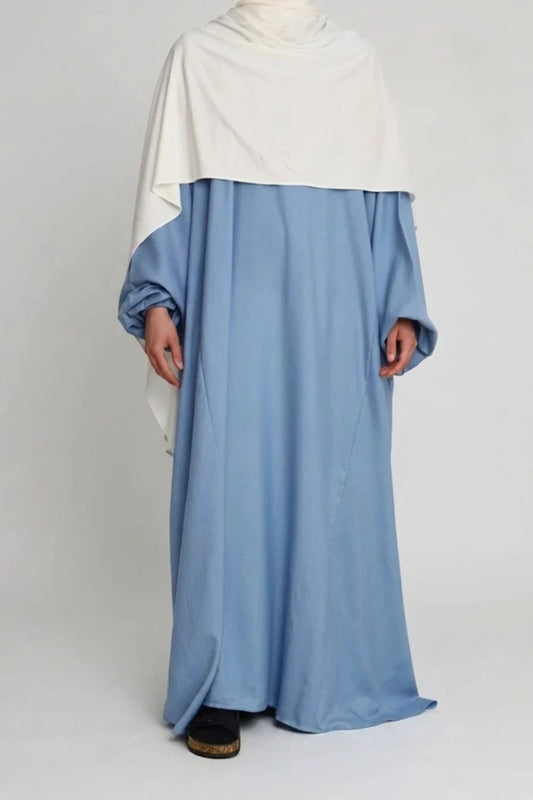 Cotton Abaya Light Blue