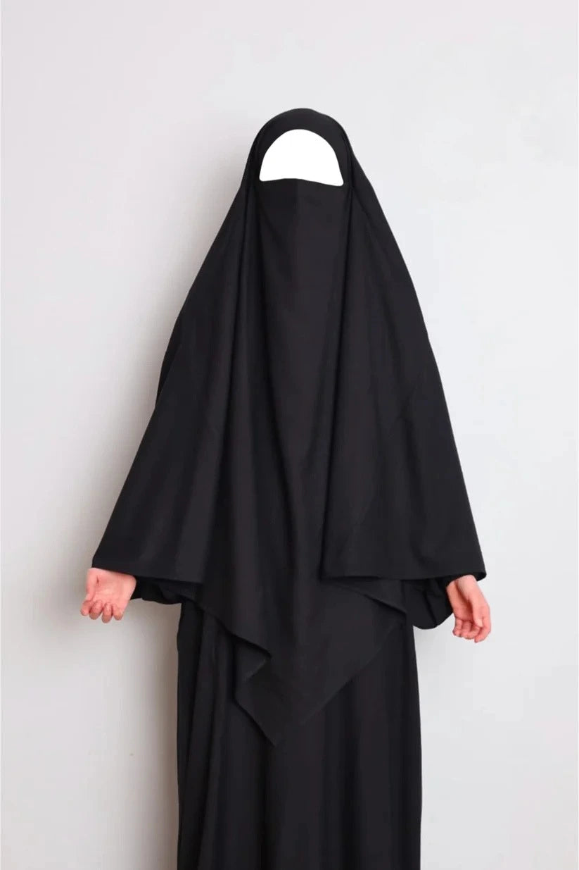 Cotton Diamond Khimar Black