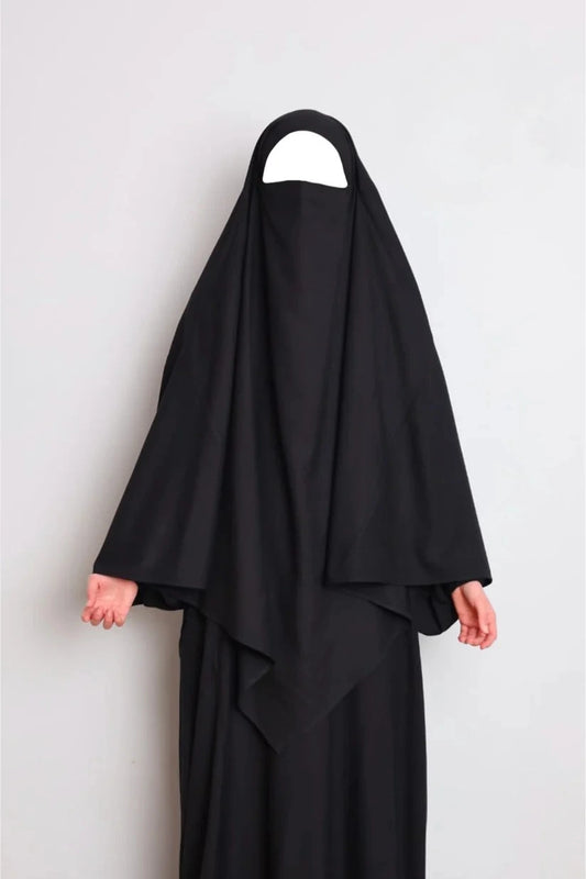 Cotton Diamond Khimar Black