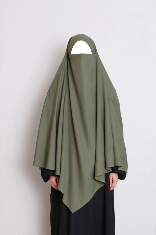 Cotton Diamond Khimar Khaki