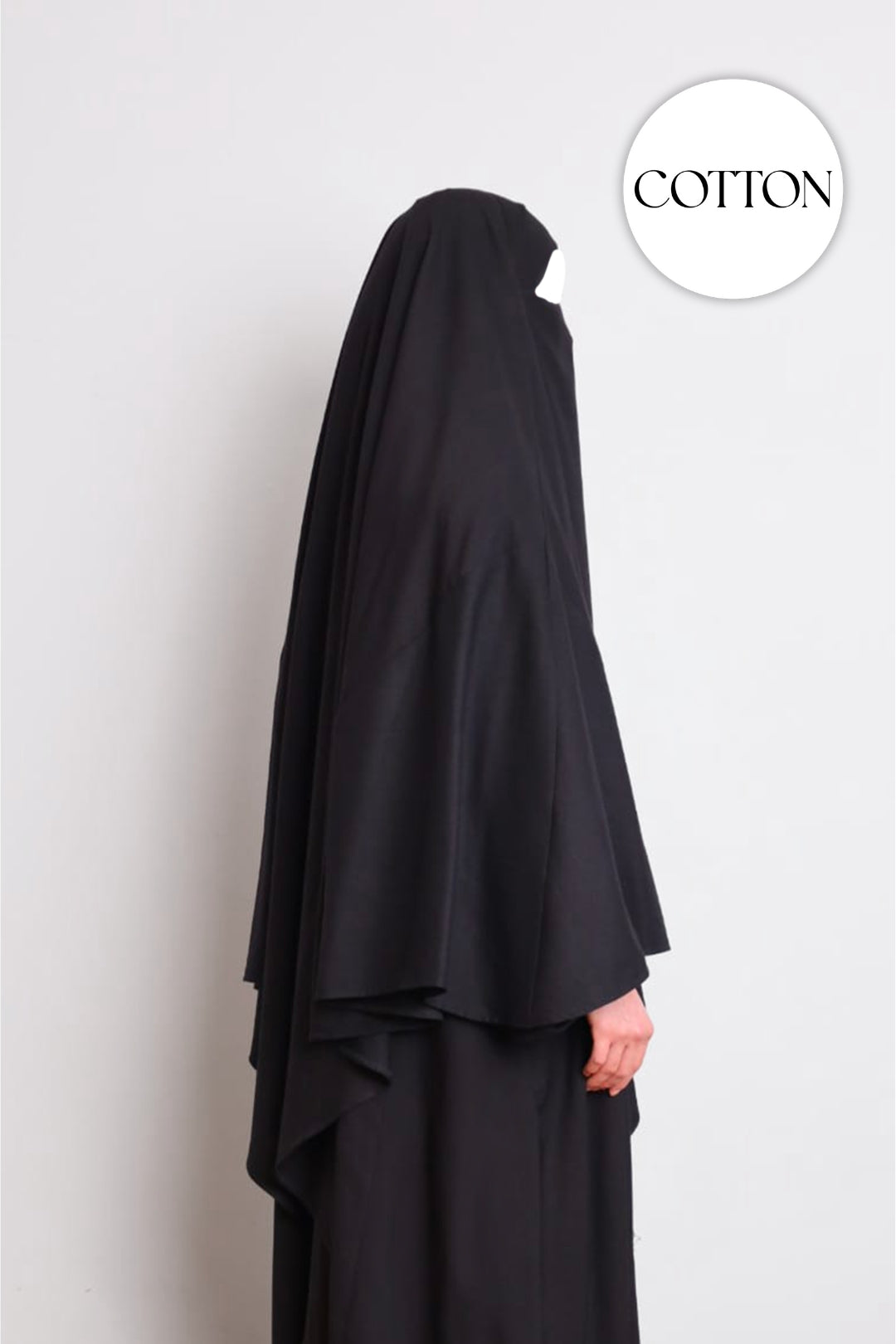 100% Cotton Diamond Khimar Black