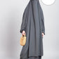 100% Cotton 2 Piece Jilbab Dark Grey