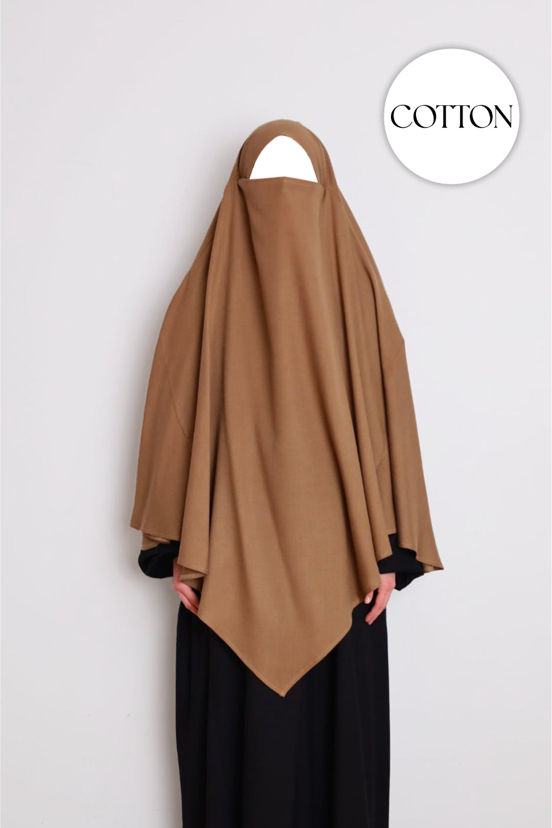 100% Cotton Diamond Khimar Taupe