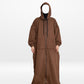 Fur Lined Winter Abaya With Detachable Hood Brown