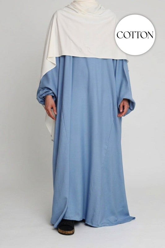 Cotton Abaya Light Blue