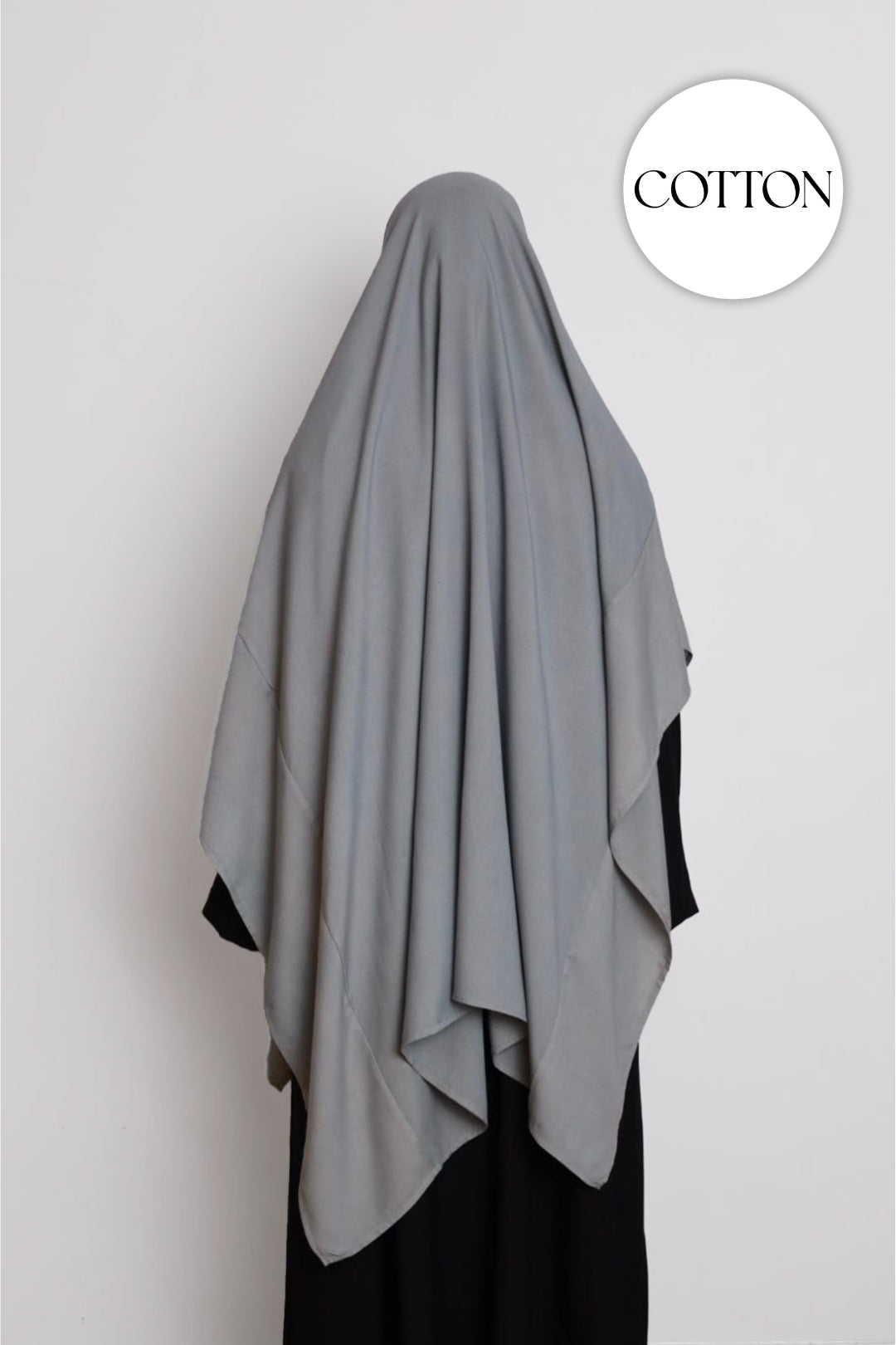 100% Cotton Khimar Light Grey