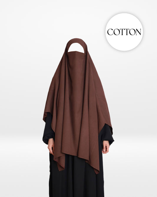 100% Cotton Khimar Dark Brown