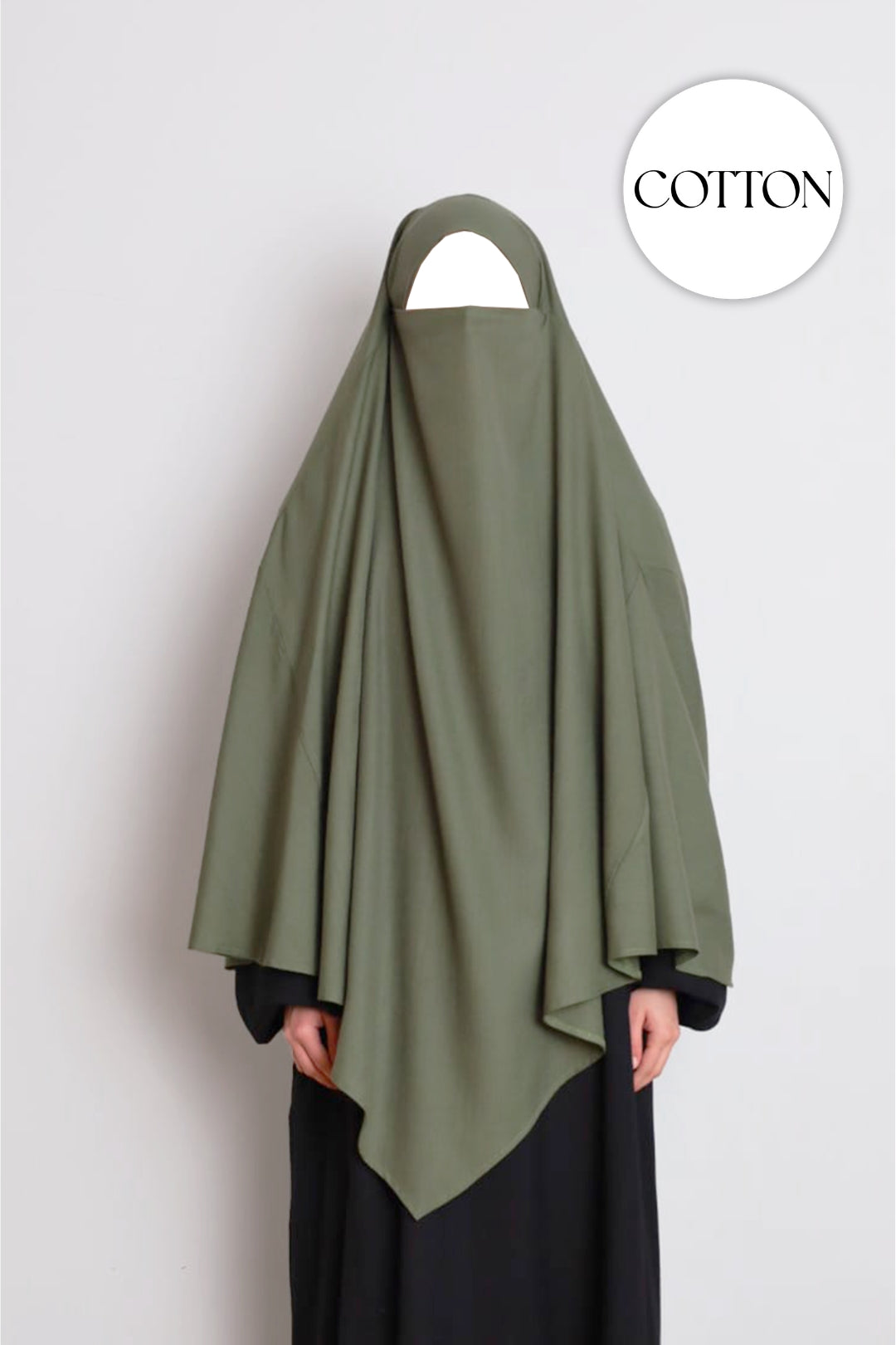 100% Cotton Diamond Khimar Khaki