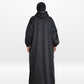 Fur Lined Winter Abaya With Detachable Hood Black