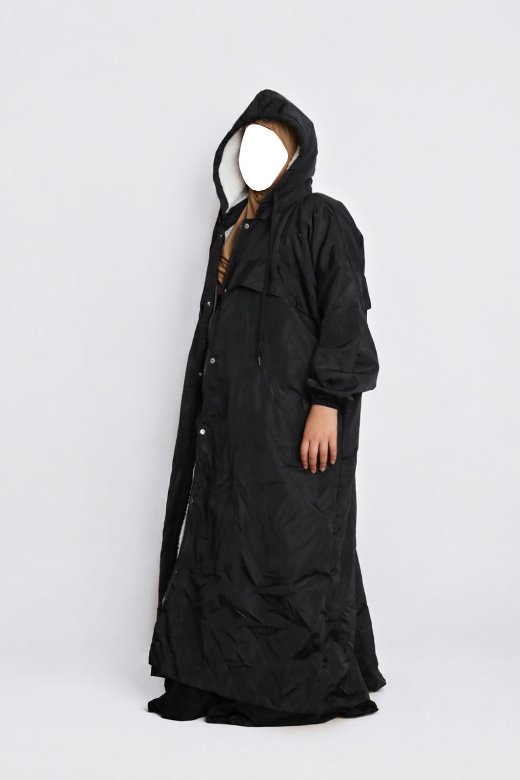 Waterproof Abaya Jacket Fur Lined Black