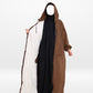 Fur Lined Winter Abaya With Detachable Hood Brown