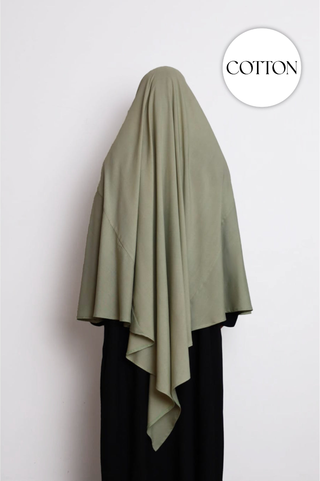 100% Cotton Diamond Khimar Sage Green