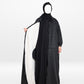 Fur Lined Winter Abaya With Detachable Hood Black