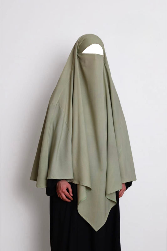 Cotton Diamond Khimar Sage Green