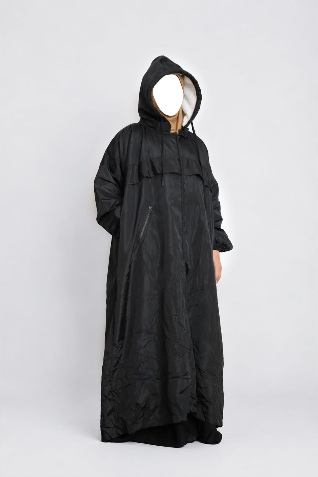 Waterproof Abaya Jacket Fur Lined Black