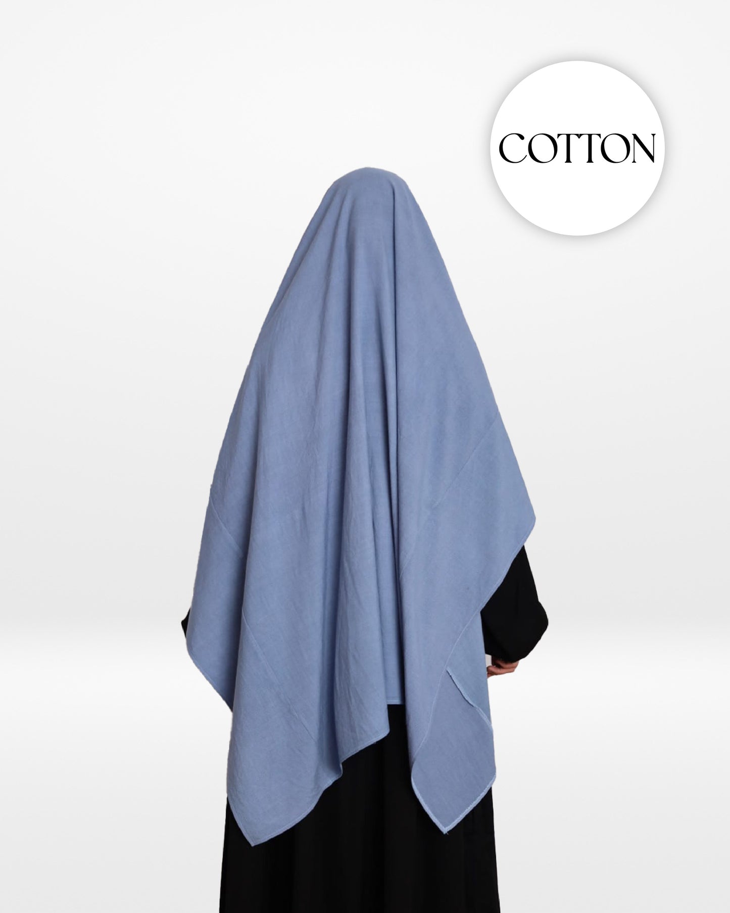 100% Cotton Khimar Light Blue