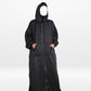 Fur Lined Winter Abaya With Detachable Hood Black