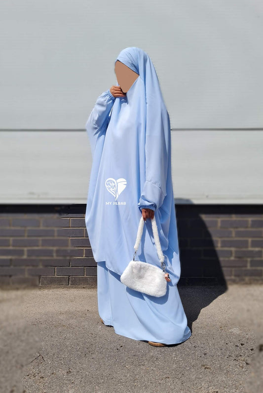 Baby blue matte jilbab 