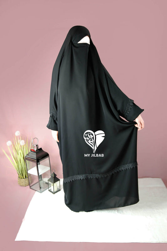 Black prayer jilbab full coverage