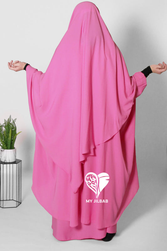 Bubblegum Pink - 3 Piece Abaya set