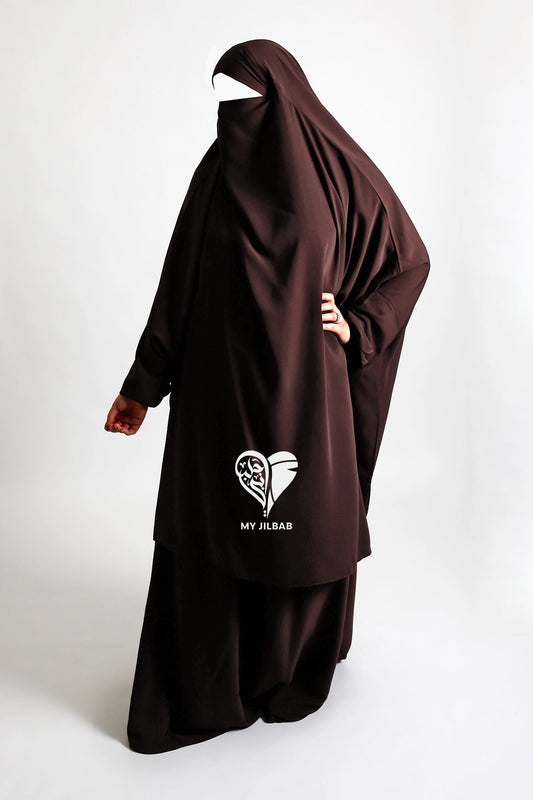Dark Brown - 2 Piece Matte Jilbab