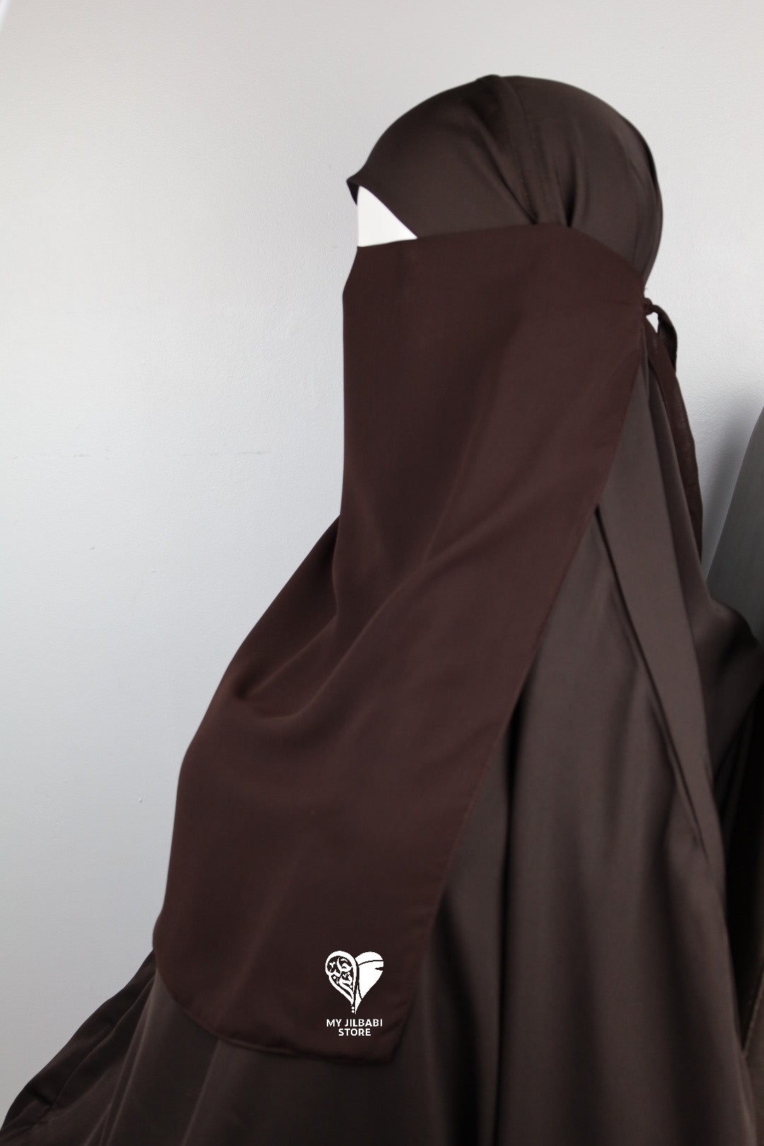 Chocolate Brown Non Iron Half Niqab