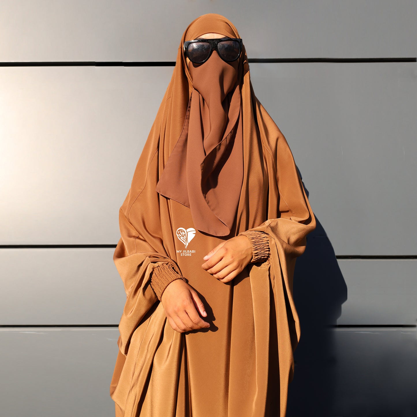 Mocha - 2 Piece Sheen Jilbab