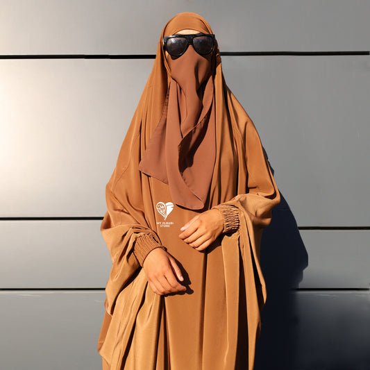 Mocha - 2 Piece Sheen Jilbab