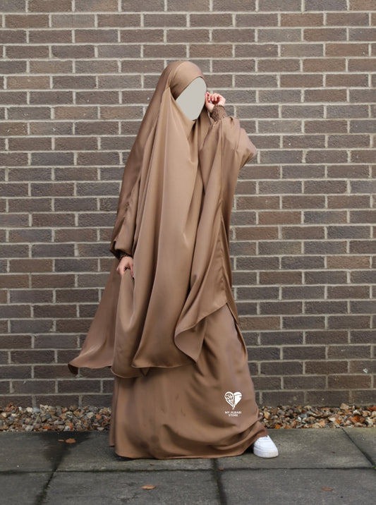 Golden Caramel- 2 Piece Superluxe Jilbab