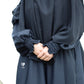 black nursing abaya with breastfeeding zip and poclets