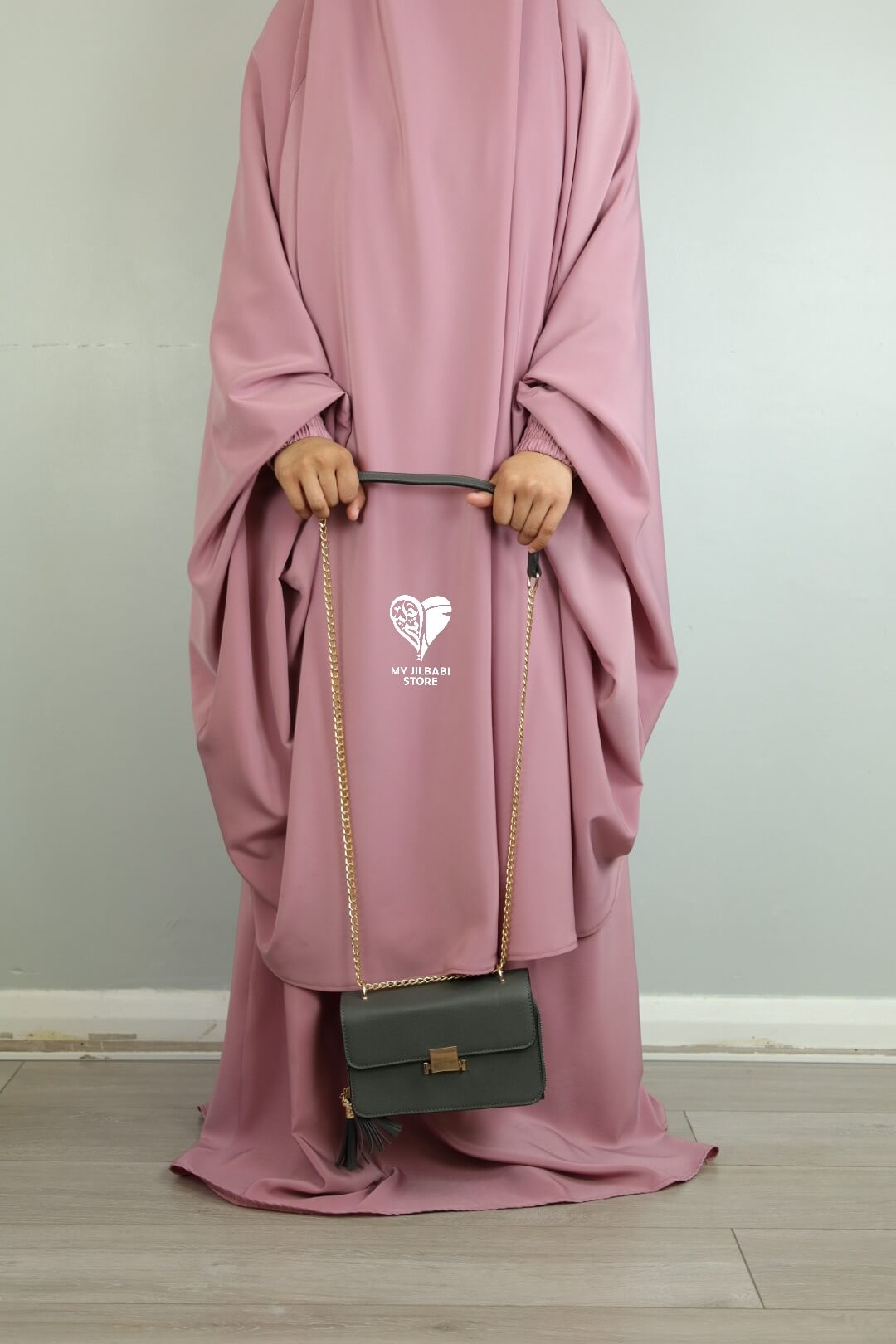 Powder pink jilbab loose fit jilbab